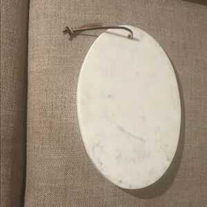 New Oval Marble Cheese Board with Leather Strap 12”x7” approximately